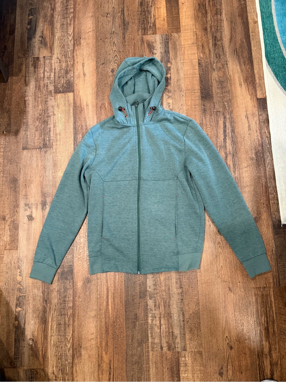 Aldi Crane Men's Hooded Zip Sweater - Teal Green